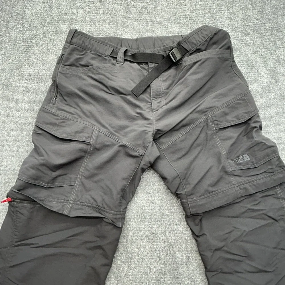 The North Face Pants Mens Large Gray Cargo Convertible Hiking Zip Off Nylon